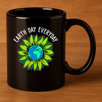 Earth Day Everyday Flower Globe 11oz C Handle Ceramic Mug