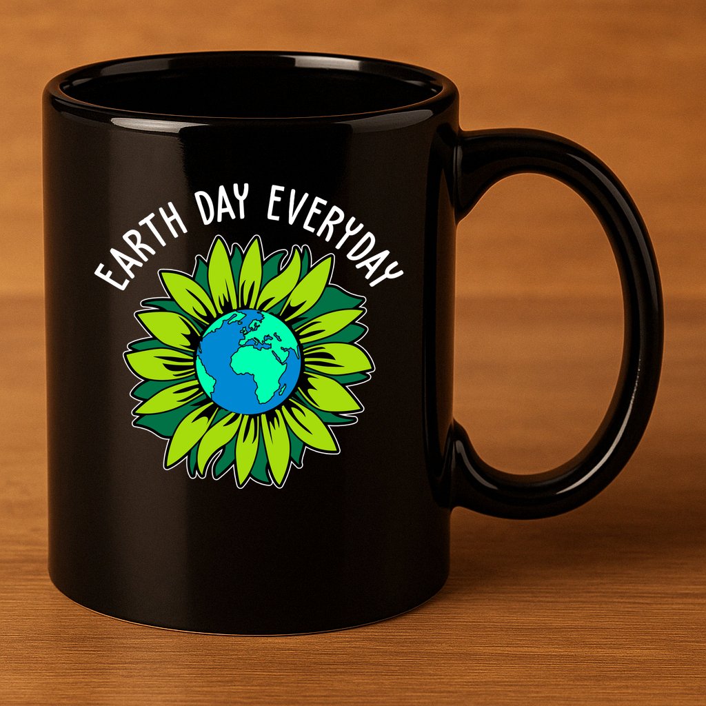 Earth Day Everyday Flower Globe 11oz C Handle Ceramic Mug