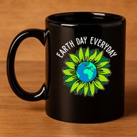 Earth Day Everyday Flower Globe 11oz C Handle Ceramic Mug