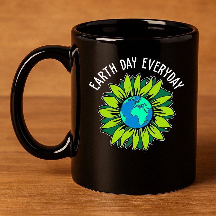 Earth Day Everyday Flower Globe 11oz C Handle Ceramic Mug
