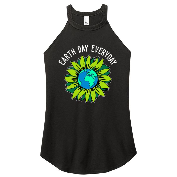 Earth Day Everyday Flower Globe Women's Perfect Tri Rocker Tank