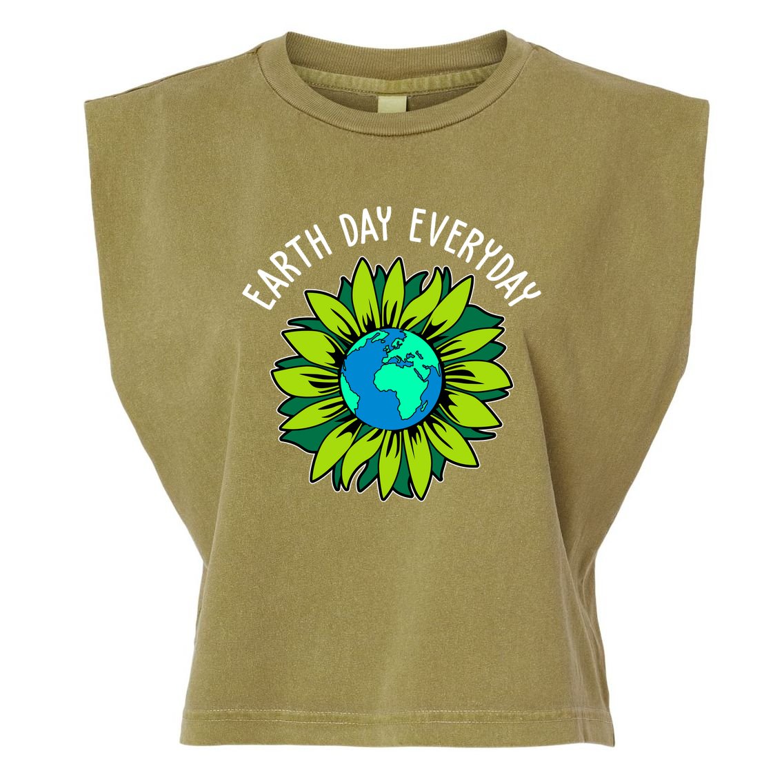 Earth Day Everyday Flower Globe Garment-Dyed Women's Muscle Tee