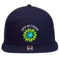 Earth Day Everyday Flower Globe 7 Panel Mesh Trucker Snapback Hat