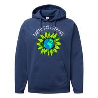 Earth Day Everyday Flower Globe Performance Fleece Hoodie