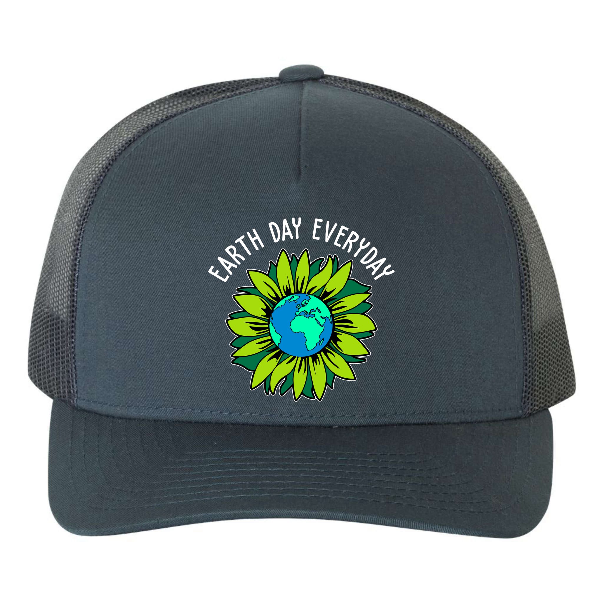 Earth Day Everyday Flower Globe Yupoong Adult 5-Panel Trucker Hat