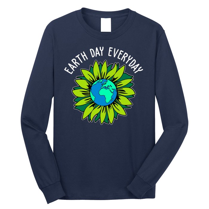 Earth Day Everyday Flower Globe Long Sleeve Shirt