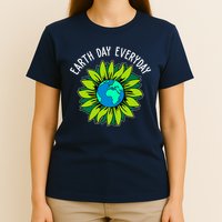 Earth Day Everyday Flower Globe T-Shirt