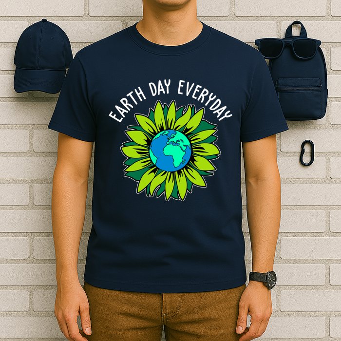 Earth Day Everyday Flower Globe T-Shirt
