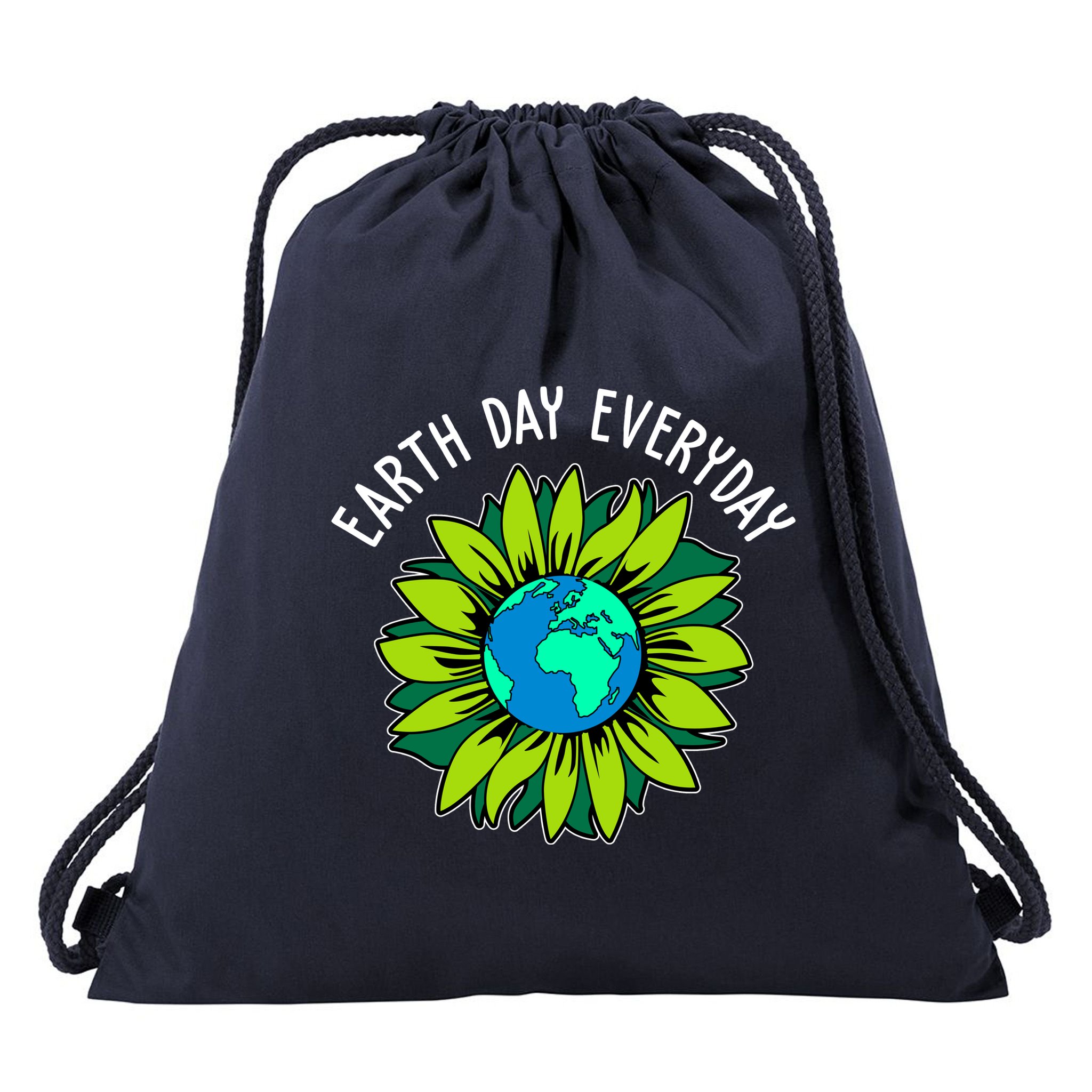 Earth Day Everyday Flower Globe Drawstring Bag