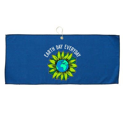 Earth Day Everyday Flower Globe Large Microfiber Waffle Golf Towel