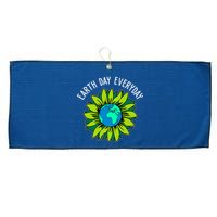 Earth Day Everyday Flower Globe Large Microfiber Waffle Golf Towel