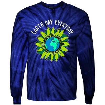 Earth Day Everyday Flower Globe Tie-Dye Long Sleeve Shirt