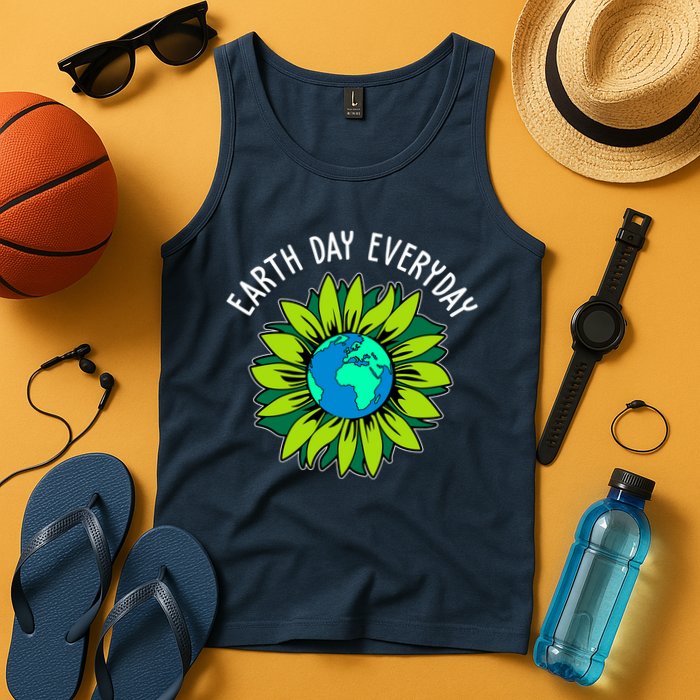Earth Day Everyday Flower Globe Tank Top