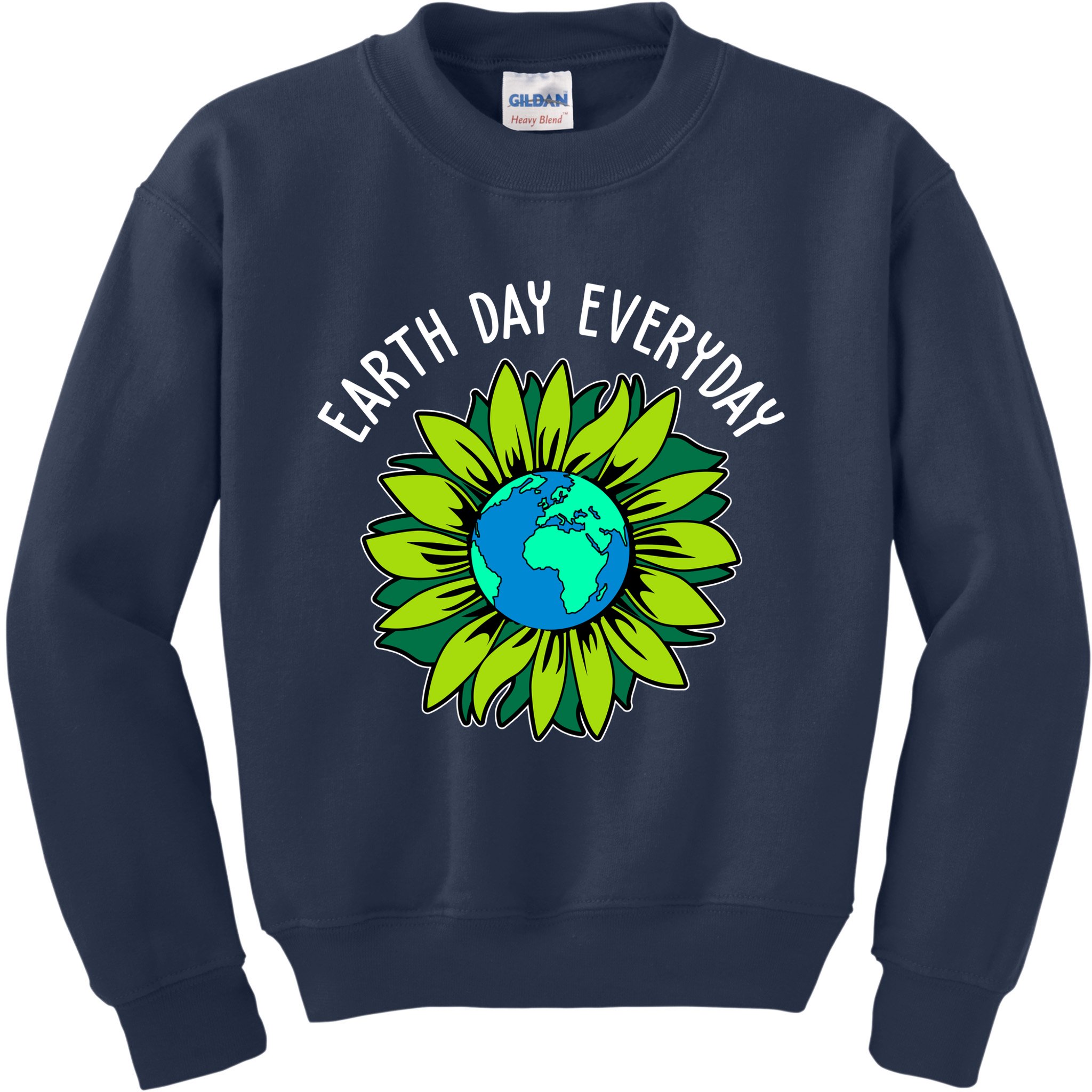 Earth Day Everyday Flower Globe Kids Sweatshirt
