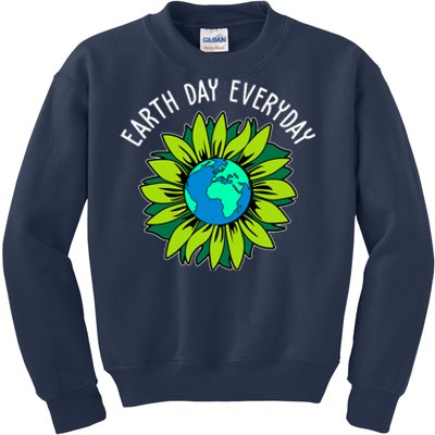 Earth Day Everyday Flower Globe Kids Sweatshirt