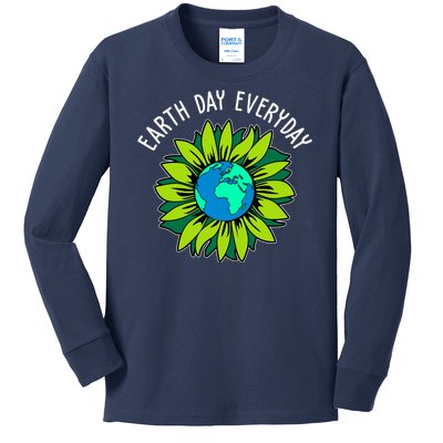 Earth Day Everyday Flower Globe Kids Long Sleeve Shirt