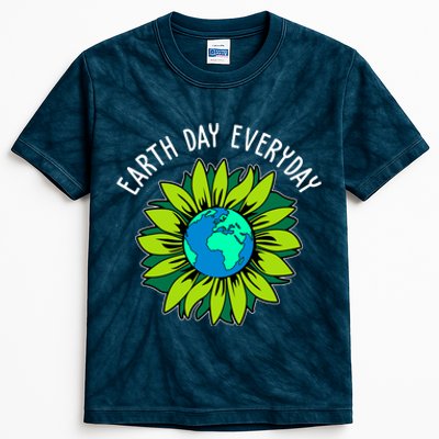 Earth Day Everyday Flower Globe Kids Tie-Dye T-Shirt