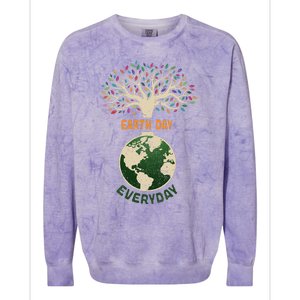 Earth Day Everyday Planet Anniversary Nature Tree Earth Day Colorblast Crewneck Sweatshirt