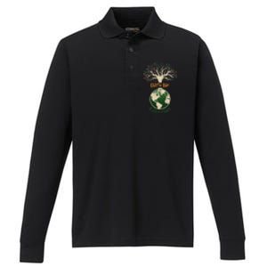 Earth Day Everyday Planet Anniversary Nature Tree Earth Day Performance Long Sleeve Polo