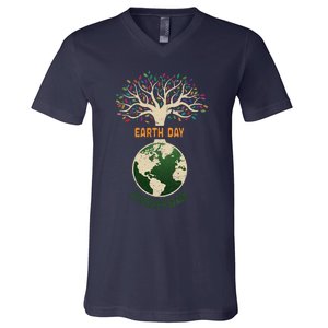 Earth Day Everyday Planet Anniversary Nature Tree Earth Day V-Neck T-Shirt