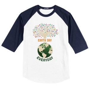 Earth Day Everyday Planet Anniversary Nature Tree Earth Day Baseball Sleeve Shirt