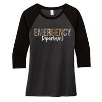 Emergency Department Emergency Room Healthcare Nursing Women's Tri-Blend 3/4-Sleeve Raglan Shirt