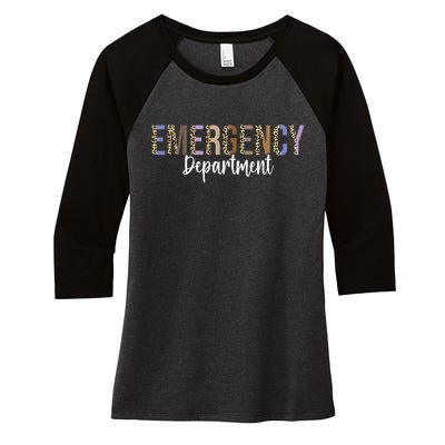 Emergency Department Emergency Room Healthcare Nursing Women's Tri-Blend 3/4-Sleeve Raglan Shirt