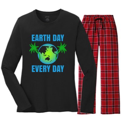 Earth Day Every Day Women's Long Sleeve Flannel Pajama Set 