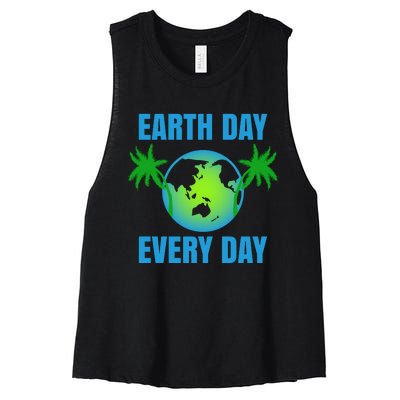 Earth Day Every Day Women's Racerback Cropped Tank