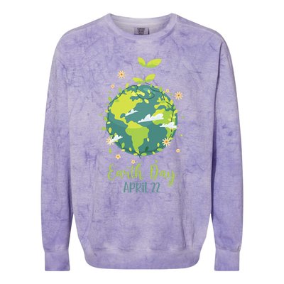 Earth Day Everyday Planet Design Earth Day Colorblast Crewneck Sweatshirt