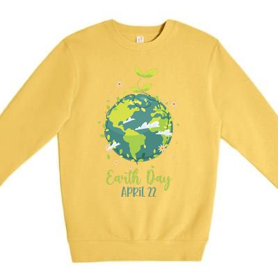 Earth Day Everyday Planet Design Earth Day Premium Crewneck Sweatshirt