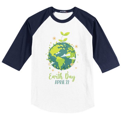 Earth Day Everyday Planet Design Earth Day Baseball Sleeve Shirt