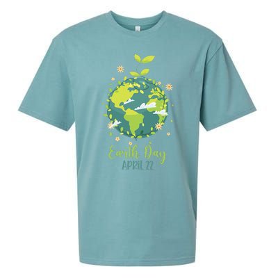 Earth Day Everyday Planet Design Earth Day Sueded Cloud Jersey T-Shirt