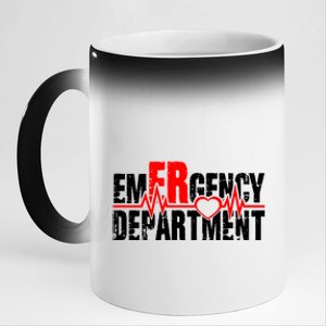 Emergency Departt Ed Heartbeat Valentine’s Day Squad Great Gift 11oz Black Color Changing Mug