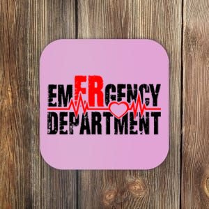 Emergency Departt Ed Heartbeat Valentine’s Day Squad Great Gift Coaster