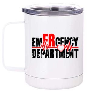 Emergency Departt Ed Heartbeat Valentine’s Day Squad Great Gift 12 oz Stainless Steel Tumbler Cup