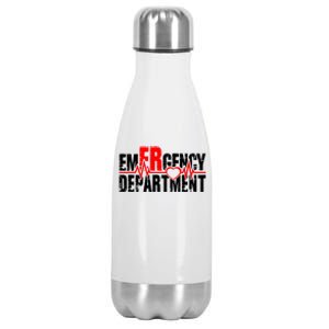 Emergency Departt Ed Heartbeat Valentine’s Day Squad Great Gift Stainless Steel Insulated Water Bottle