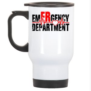 Emergency Departt Ed Heartbeat Valentine’s Day Squad Great Gift Stainless Steel Travel Mug