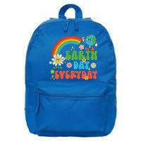 Earth Day Everyday Rainbow Hippie Groovy Save Planet Earth Cute Gift 16 in Basic Backpack