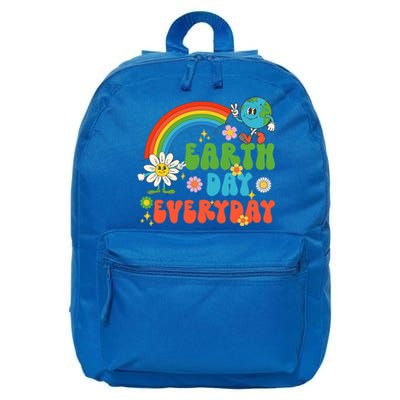 Earth Day Everyday Rainbow Hippie Groovy Save Planet Earth Cute Gift 16 in Basic Backpack