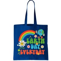 Earth Day Everyday Rainbow Hippie Groovy Save Planet Earth Cute Gift Tote Bag