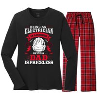 Electrician Dad Electronics Technician Electrical Wireman Women's Long Sleeve Flannel Pajama Set 