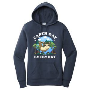 Earth Day Everyday Sloth Peace Love Planet And Animals Meaningful Gift Women's Pullover Hoodie