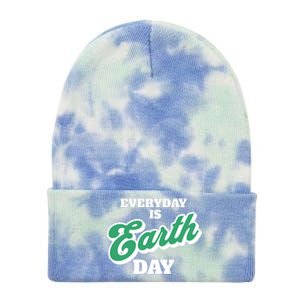 Earth Day Everyday Day Is Earth Day Climate Change Planet Meaningful Gift Tie Dye 12in Knit Beanie