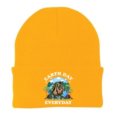 Earth Day Everyday Sloth Peace Love Planet And Animals Funny Gift Knit Cap Winter Beanie