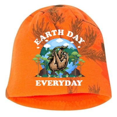 Earth Day Everyday Sloth Peace Love Planet And Animals Funny Gift Kati - Camo Knit Beanie