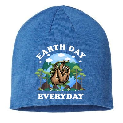 Earth Day Everyday Sloth Peace Love Planet And Animals Funny Gift Sustainable Beanie