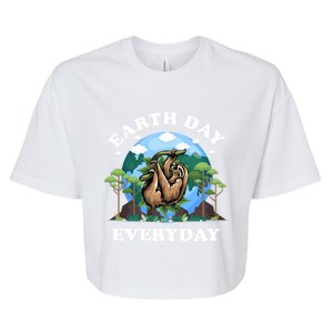 Earth Day Everyday Sloth Peace Love Planet And Animals Funny Gift Bella+Canvas Jersey Crop Tee