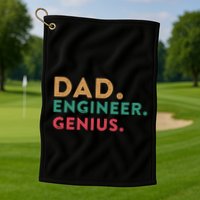 Engineering Dad Engineer Dads Dad Engineer Genius Gift Golf Towel