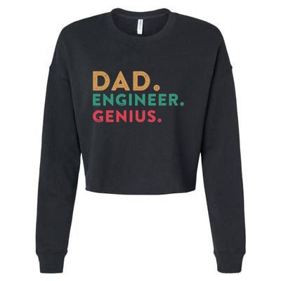 Engineering Dad Engineer Dads Dad Engineer Genius Gift Cropped Pullover Crew